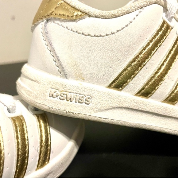 K-Swiss Classic VN Infant Baby Shoes Sneaker - White/Gold Size 6 - Picture 5 of 9